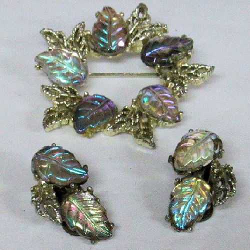 Vintage Rhinestone Earrings and Pin Set