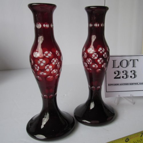 Vintage pair cut to clear bud vases