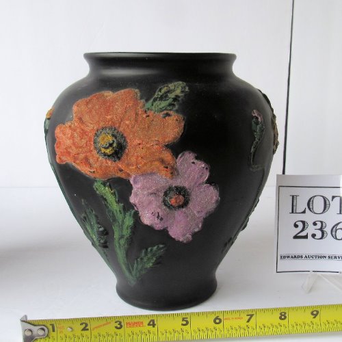 Vintage Tiffin coralene large vase