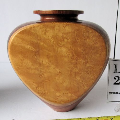 Signed Warren Vienneau solid wood vase