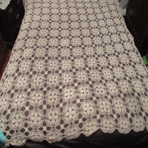 Crocheted coverlet or very large tablecloth